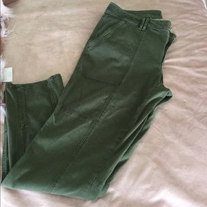WHBM Straight Leg Pants Olive Green